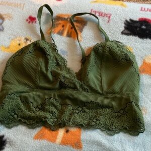 Olive Green Lace Bralette - Women Intimates